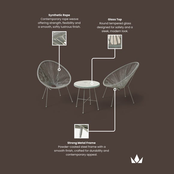 Monaco 2 Seater Egg Chair Bistro Set