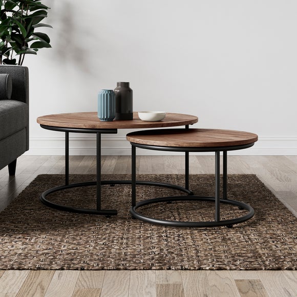 Fulton Coffee Nest of Tables, Pine Effect