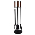 Ivyline Iron and Leather 4 Piece Fireside Set