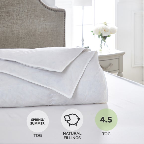 Dorma Luxurious White Goose Down 4.5 Tog Summer Duvet, product image 1