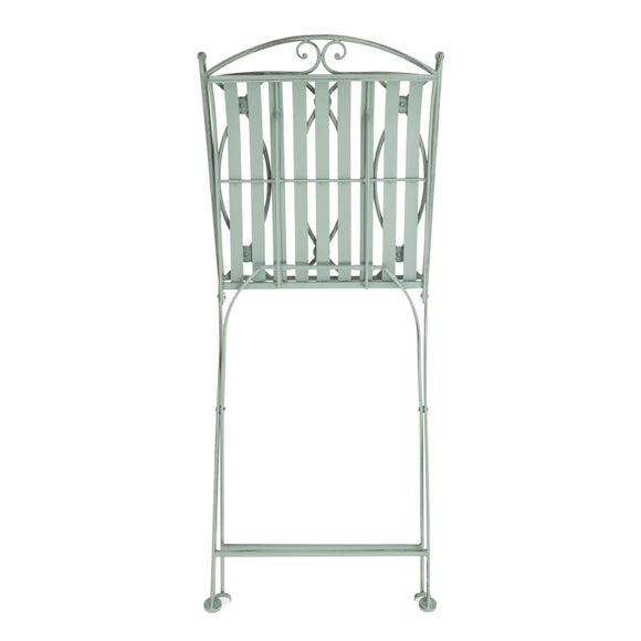 Charles Bentley Foldable Wrought Iron Sage Green Bistro Set