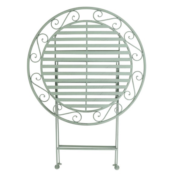 Charles Bentley Foldable Wrought Iron Sage Green Bistro Set