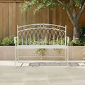 Wrought Iron 2 Seater White Bench