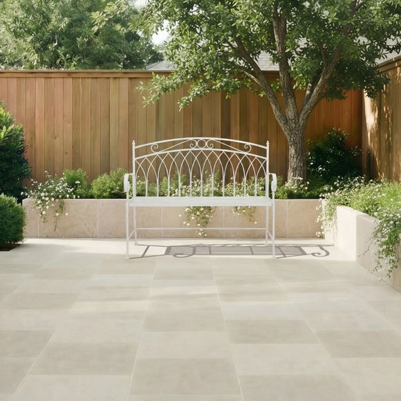 Wrought Iron 2 Seater White Bench