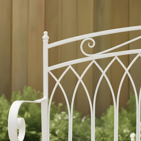 Wrought Iron 2 Seater White Bench