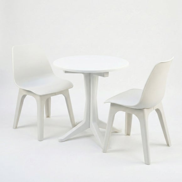 Levante 2 Seater White Bistro Set with Eolo Chairs