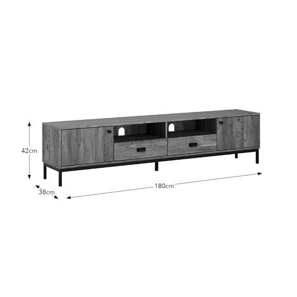 Fulton Pine Extra Wide TV Unit for TVs up to 80"