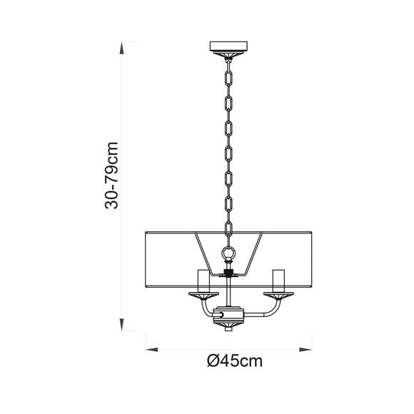 Vogue Katarina 3 Light Ceiling Light, product image 9