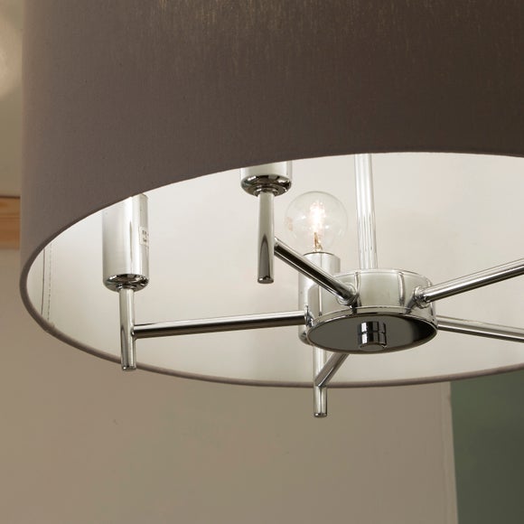 Plaza Silver Semi Flush Ceiling Light