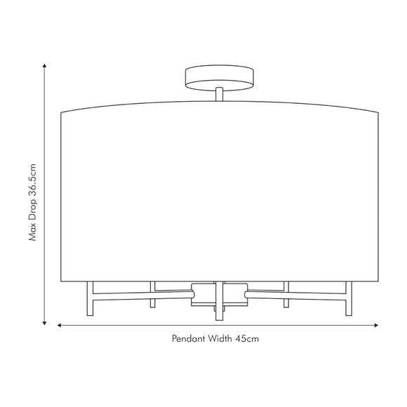 Plaza Silver Semi Flush Ceiling Light