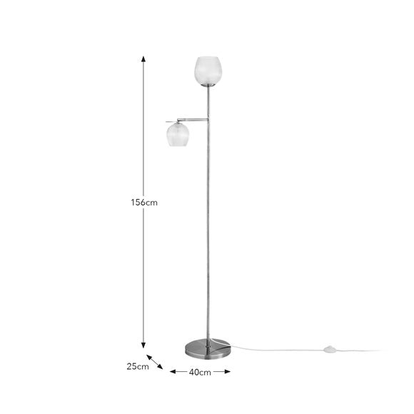 Cassia Pressed Glass Mother and Child Adjustable Floor Lamp