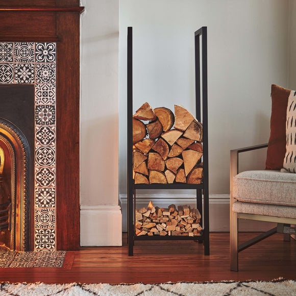 Tall Square Shelved Log Storage Basket