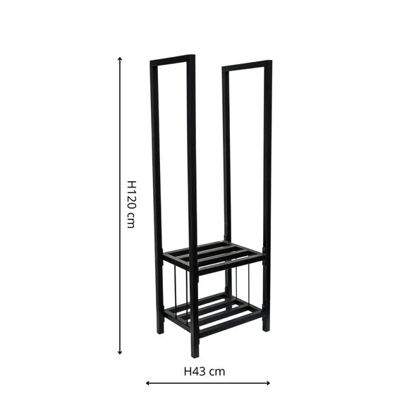 Tall Square Shelved Log Storage Basket