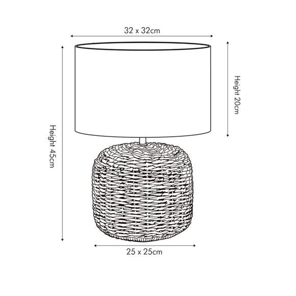 Acer Natural Woven Table Lamp, product image 5