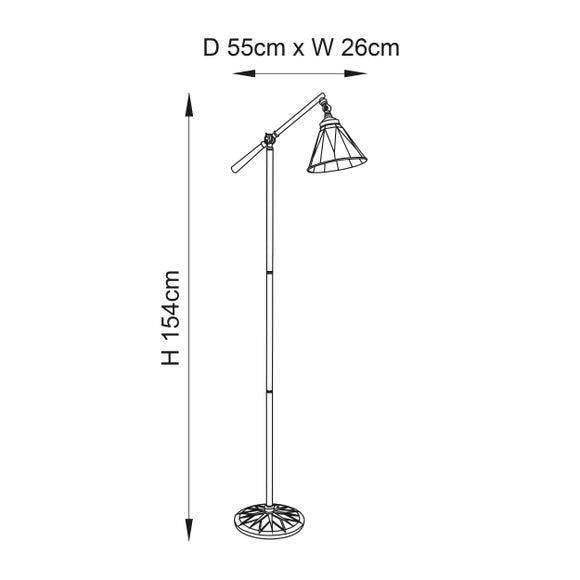 Vogue Samuel Traditional Adjustable Reading Floor Lamp
