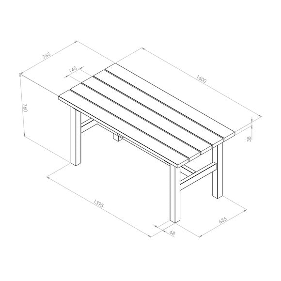Emily Wooden Rectangle Dining Table