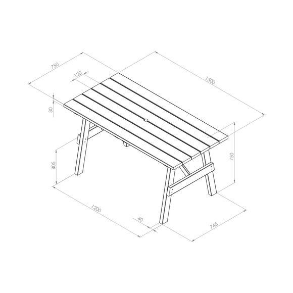Freya Wooden Garden Dining Table
