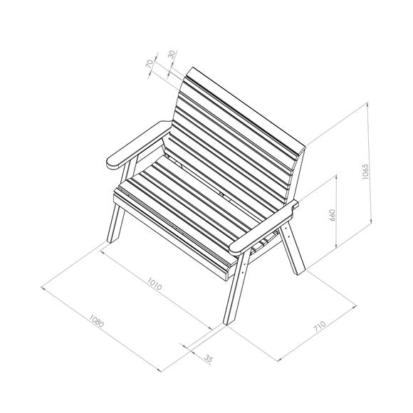 Freya 2 Seater Wooden Garden Bench