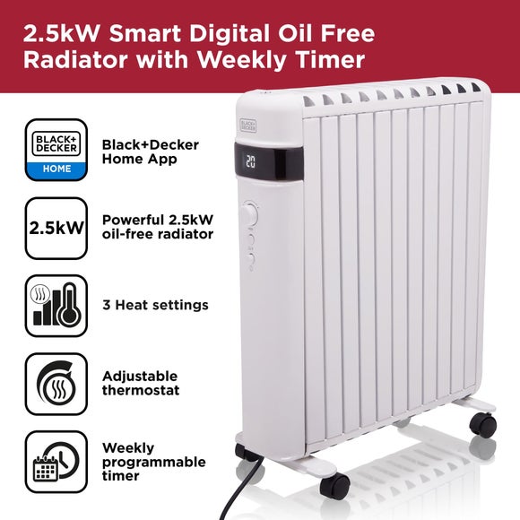 2500W Black And Decker Digital Oil Free Radiator