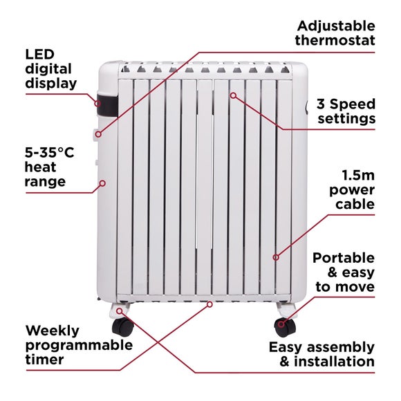 2500W Black And Decker Digital Oil Free Radiator