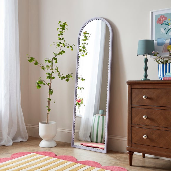 Remi Arched Scalloped Full Length Leaner Mirror, product image 1