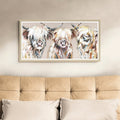 The Three Amigos Grande Highland Cow Framed Print