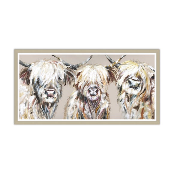 The Three Amigos Grande Highland Cow Framed Print