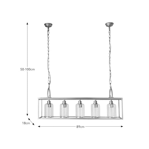 Churchgate Sharnford 5 Light Adjustable Diner Ceiling Light