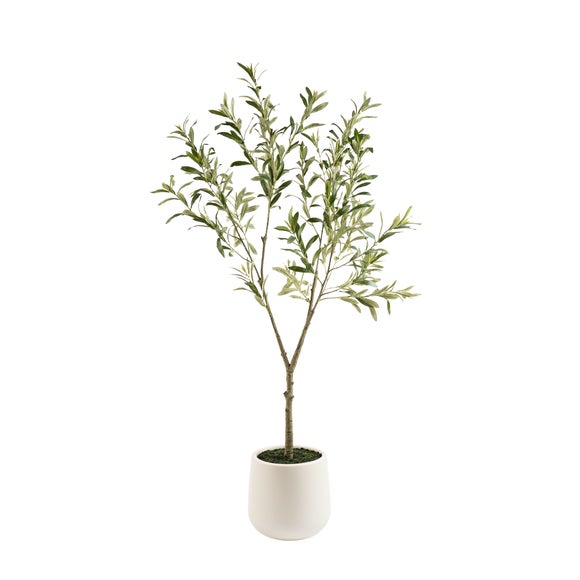 Artificial Olive Tree in Cream Double Walled Plant Pot