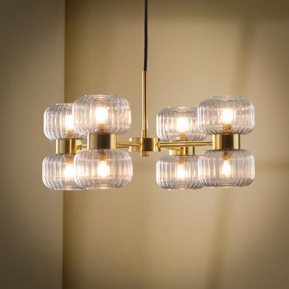 Riley Ribbed 8 Light Adjustable Ceiling Light