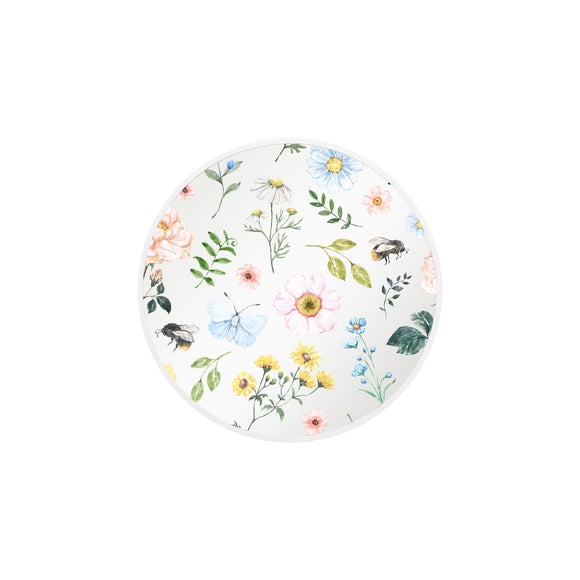 Typis Round Colourful Floral Wall Mirror