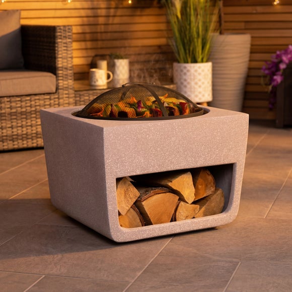 Charles Bentley Square BBQ Fire Pit with Mesh Cover