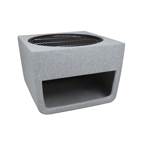 Charles Bentley Square BBQ Fire Pit with Mesh Cover
