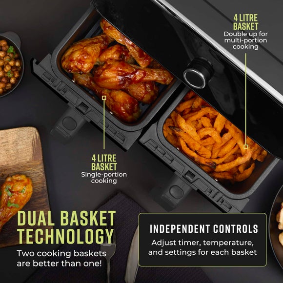 Tower 1700W Dual Baskets Air Fryer