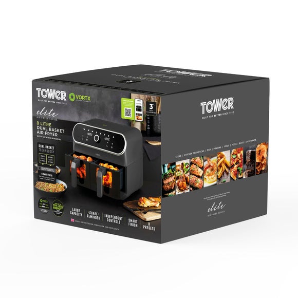 Tower 1700W Dual Baskets Air Fryer